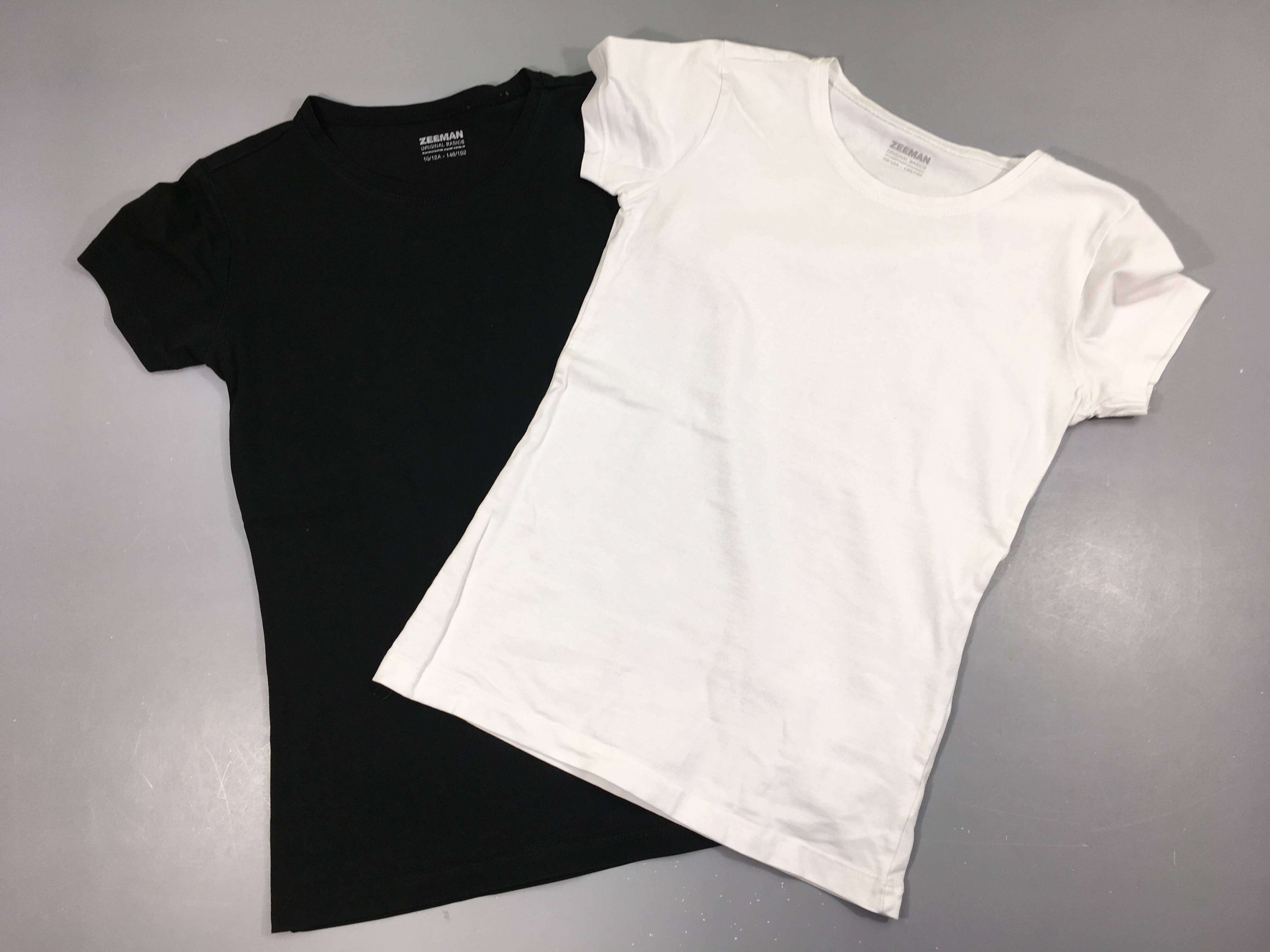 2 T-shirt m.c blanc/noir
