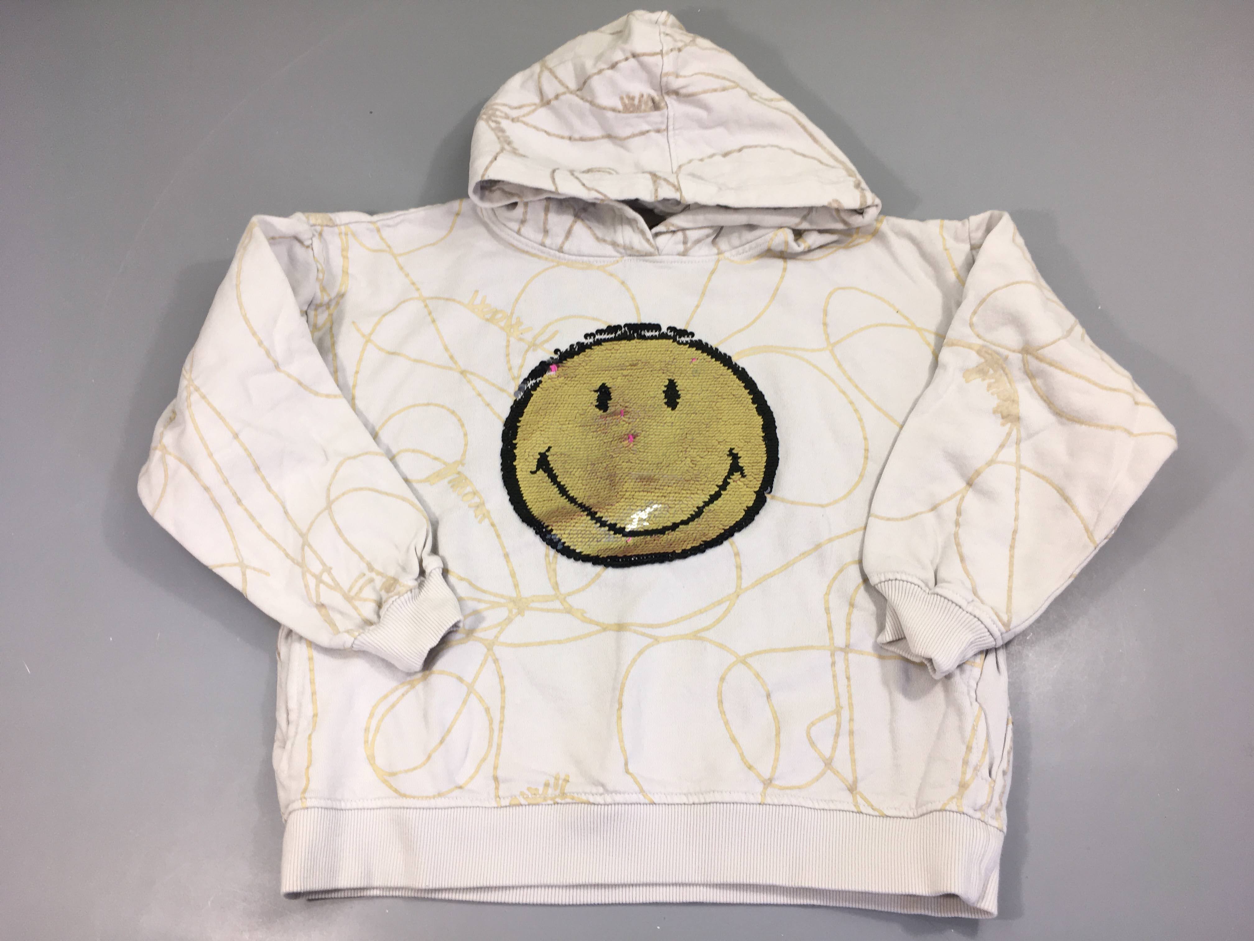 Sweat blanc Smiley sequins