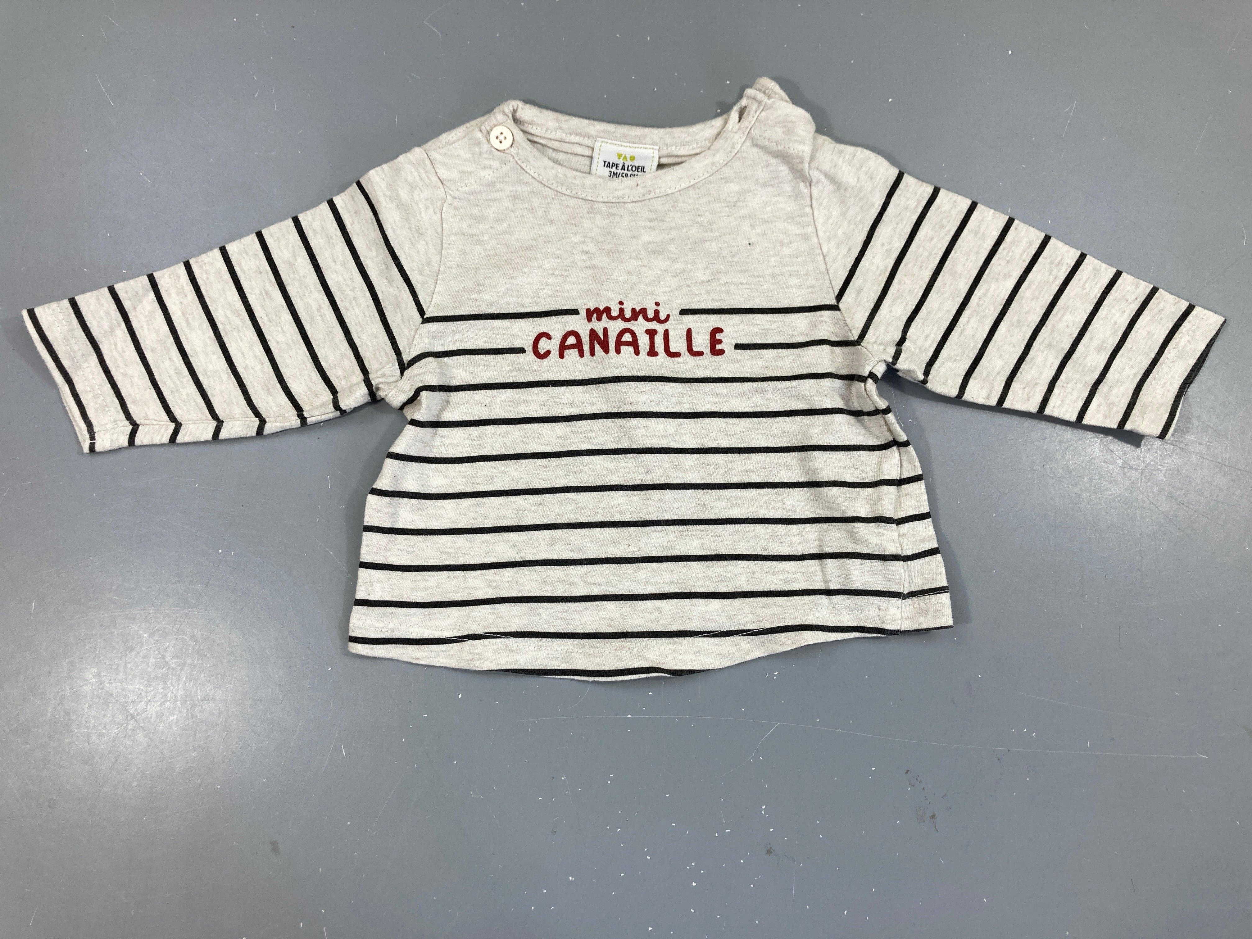 T-shirt m.l beige flammé Canaille