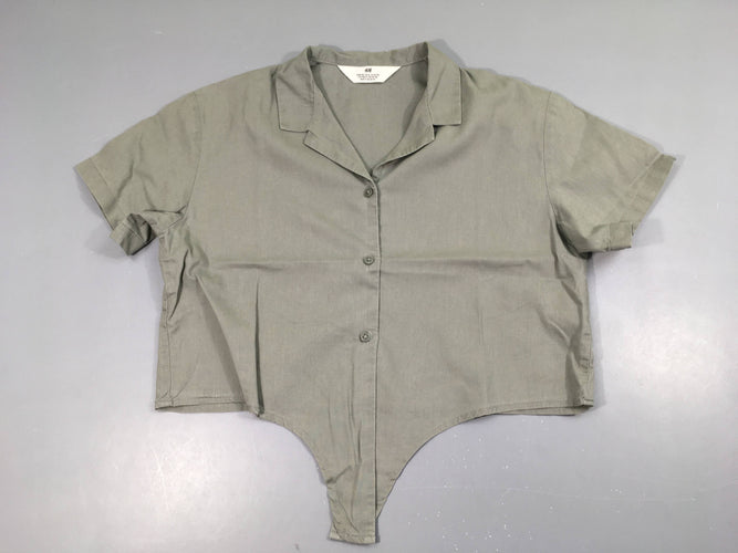Blouse m.c courte kaki, moins cher chez Petit Kiwi