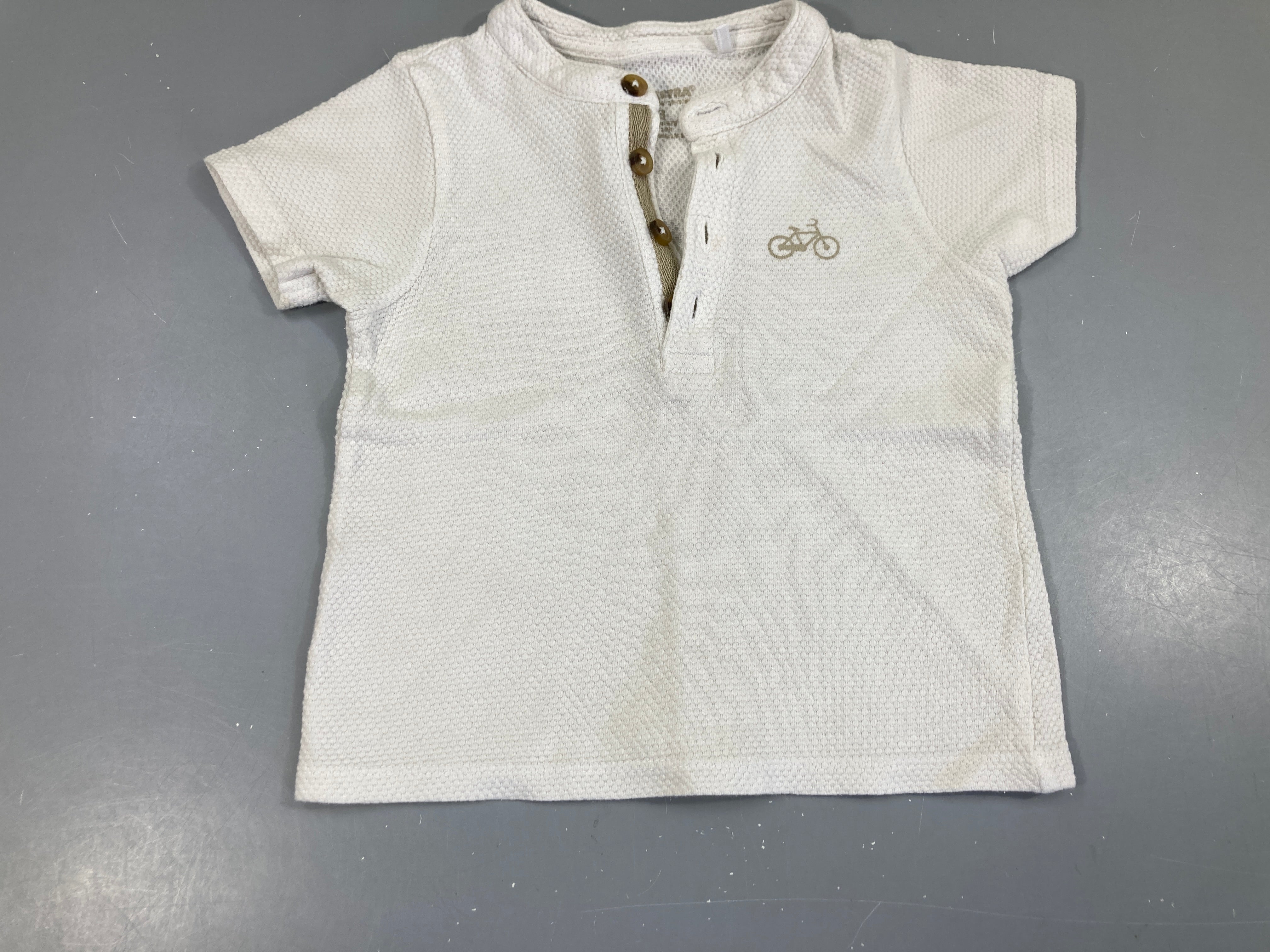 T-shirt m.c texturé blanc vélo