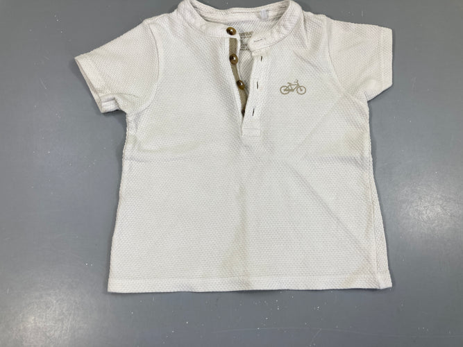 T-shirt m.c texturé blanc vélo, moins cher chez Petit Kiwi