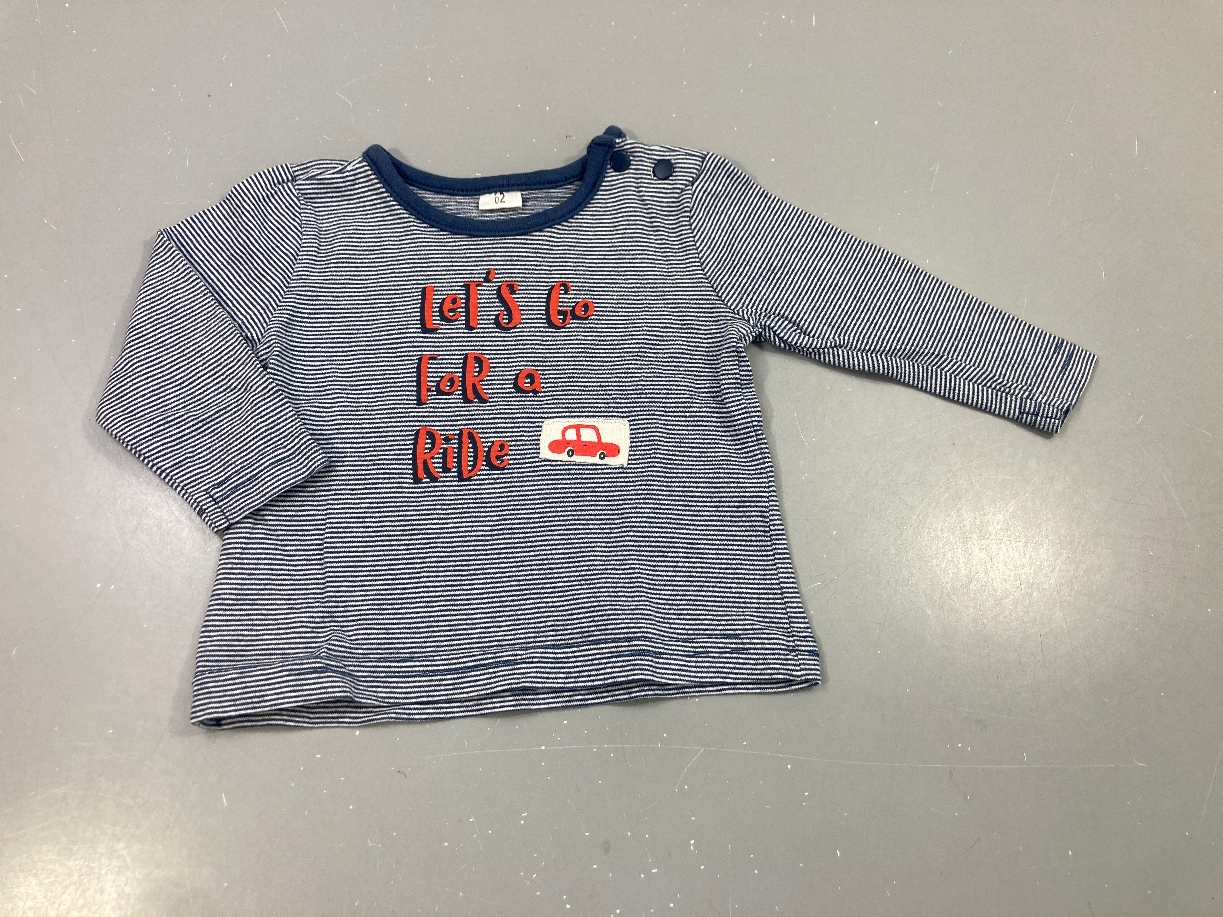 T-shirt m.l rayé bleu marine, blanc  