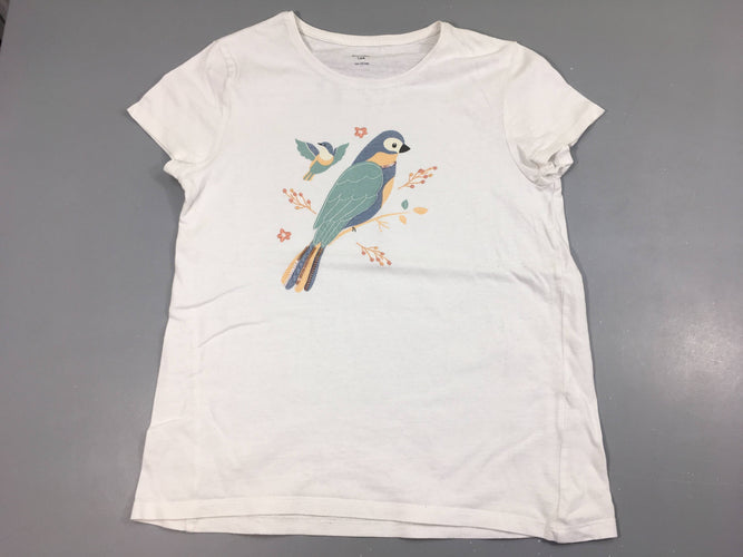 T-shirt m.c blanc oiseaux, moins cher chez Petit Kiwi
