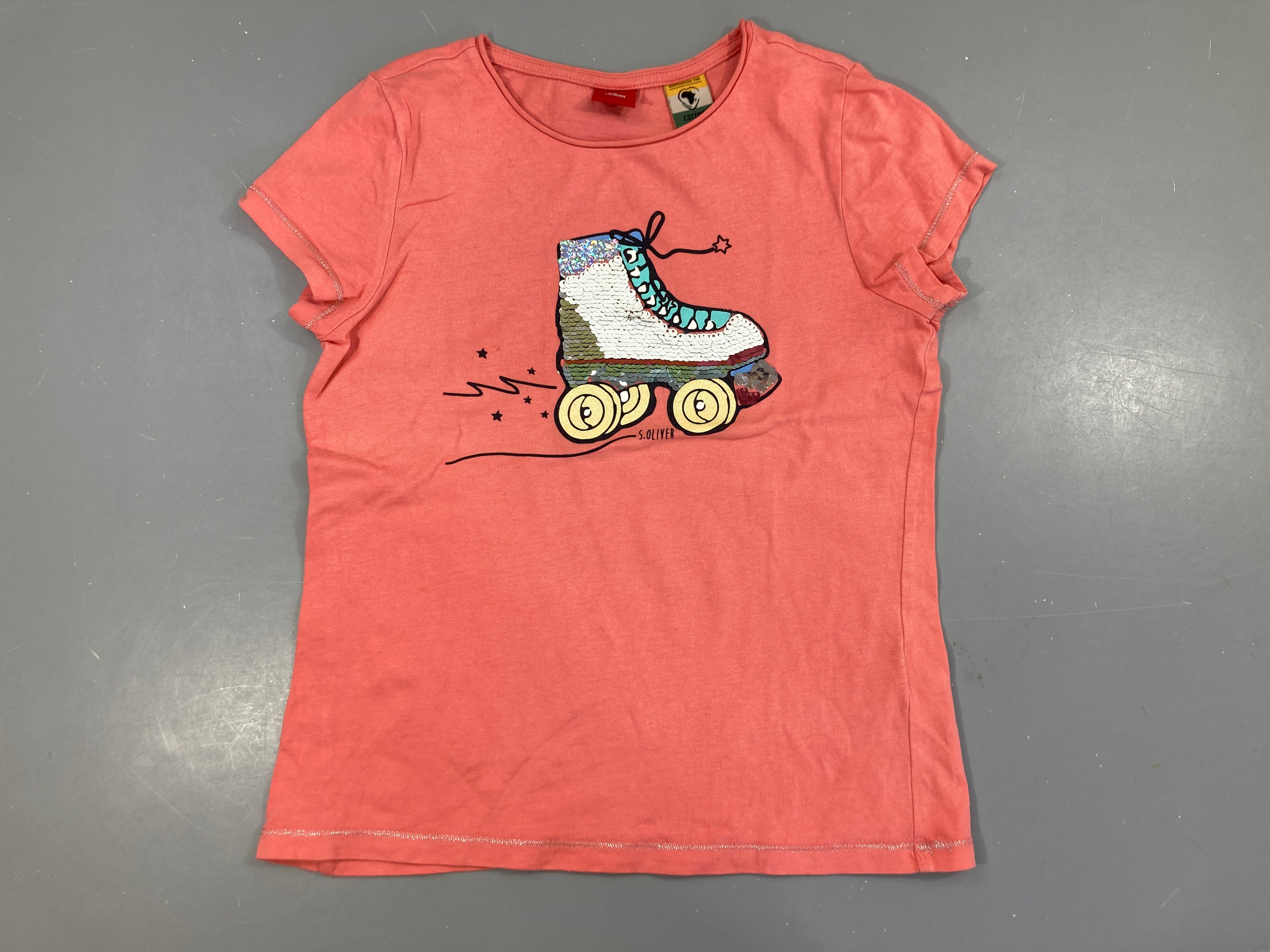 T-shirt m.c rose Rollers sequins