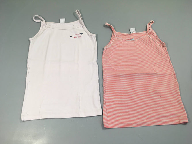 2 Chemisettes lilas rayé rose, moins cher chez Petit Kiwi