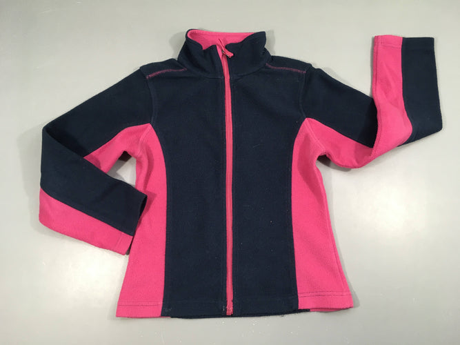 Polar zippé bleu marine/rose, moins cher chez Petit Kiwi