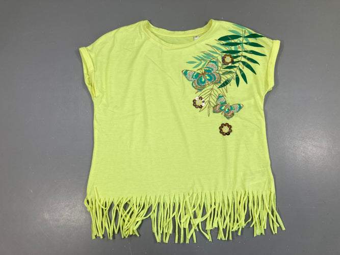 T-shirt m.c jaune franges bas, moins cher chez Petit Kiwi