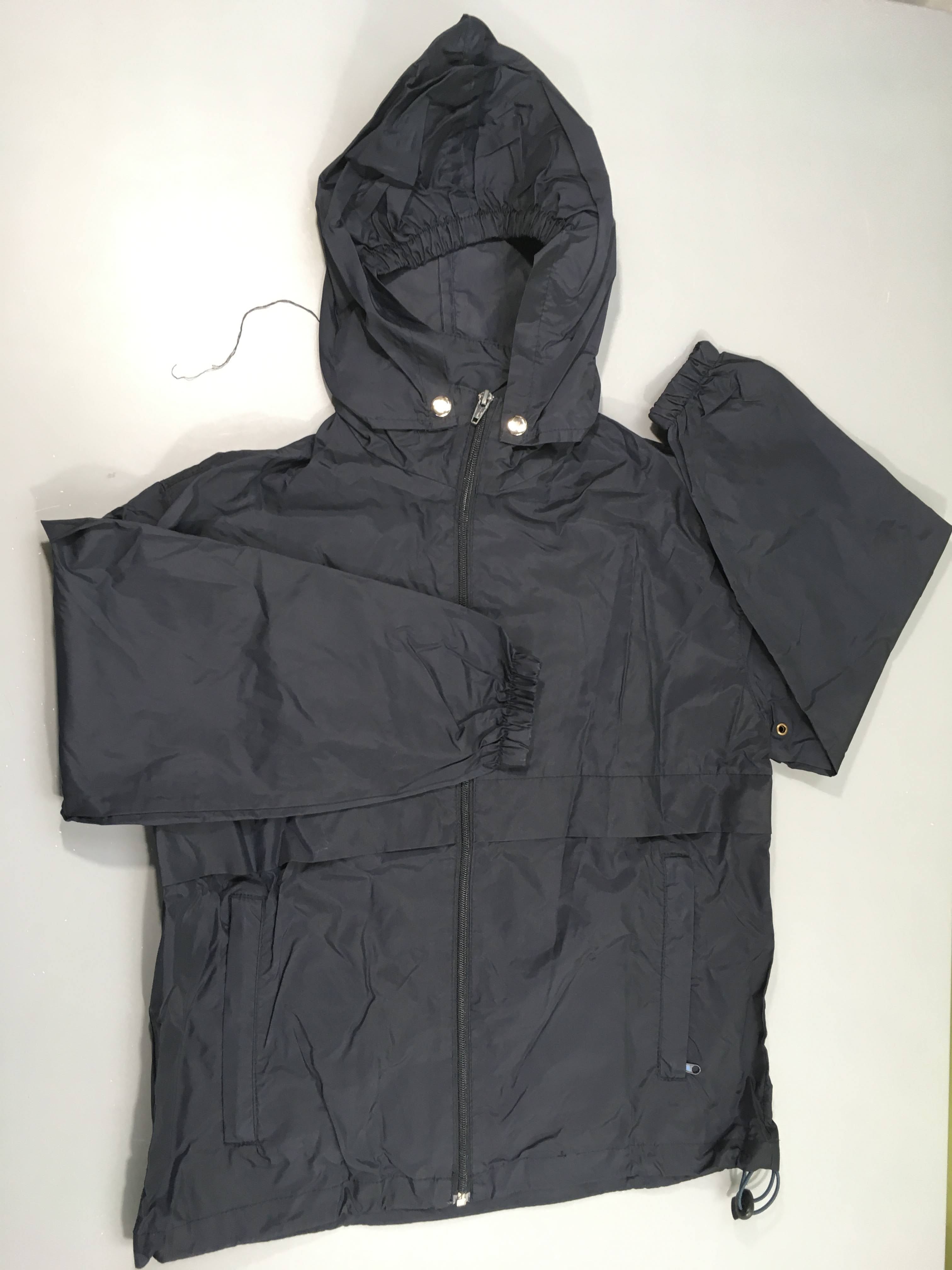 Veste style k-way bleu marine à capuche, Sol's