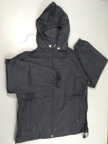 Veste style k-way bleu marine à capuche, Sol's, moins cher chez Petit Kiwi