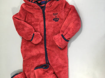 Combi pilote velours rouge oreilles Baby