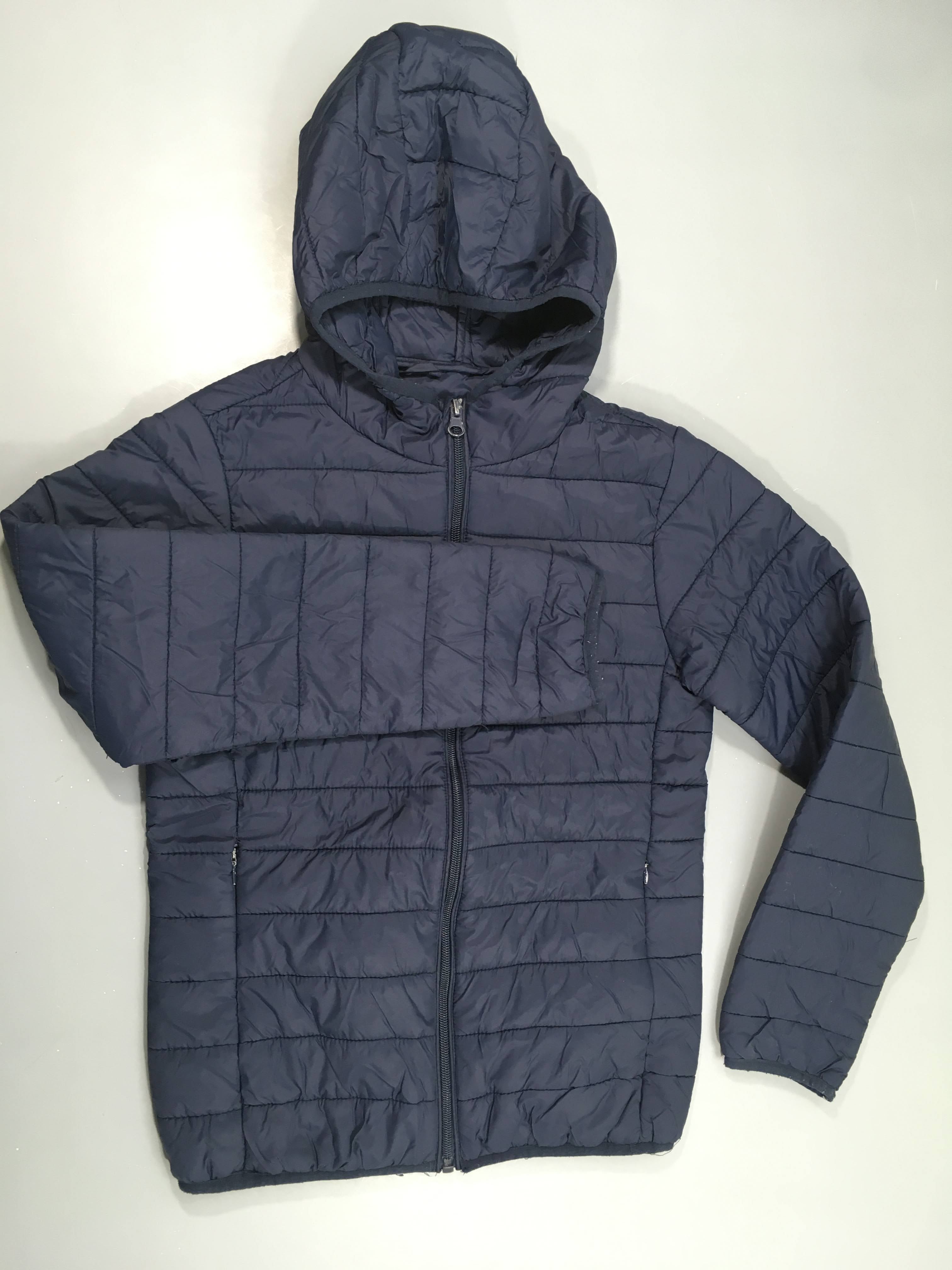 Doudoune light bleu marine à capuche