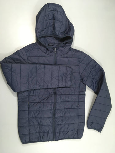 Doudoune light bleu marine à capuche, moins cher chez Petit Kiwi