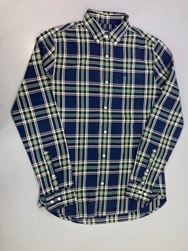 Chemise m.l carreaux bleu marine vert jaune, moins cher chez Petit Kiwi