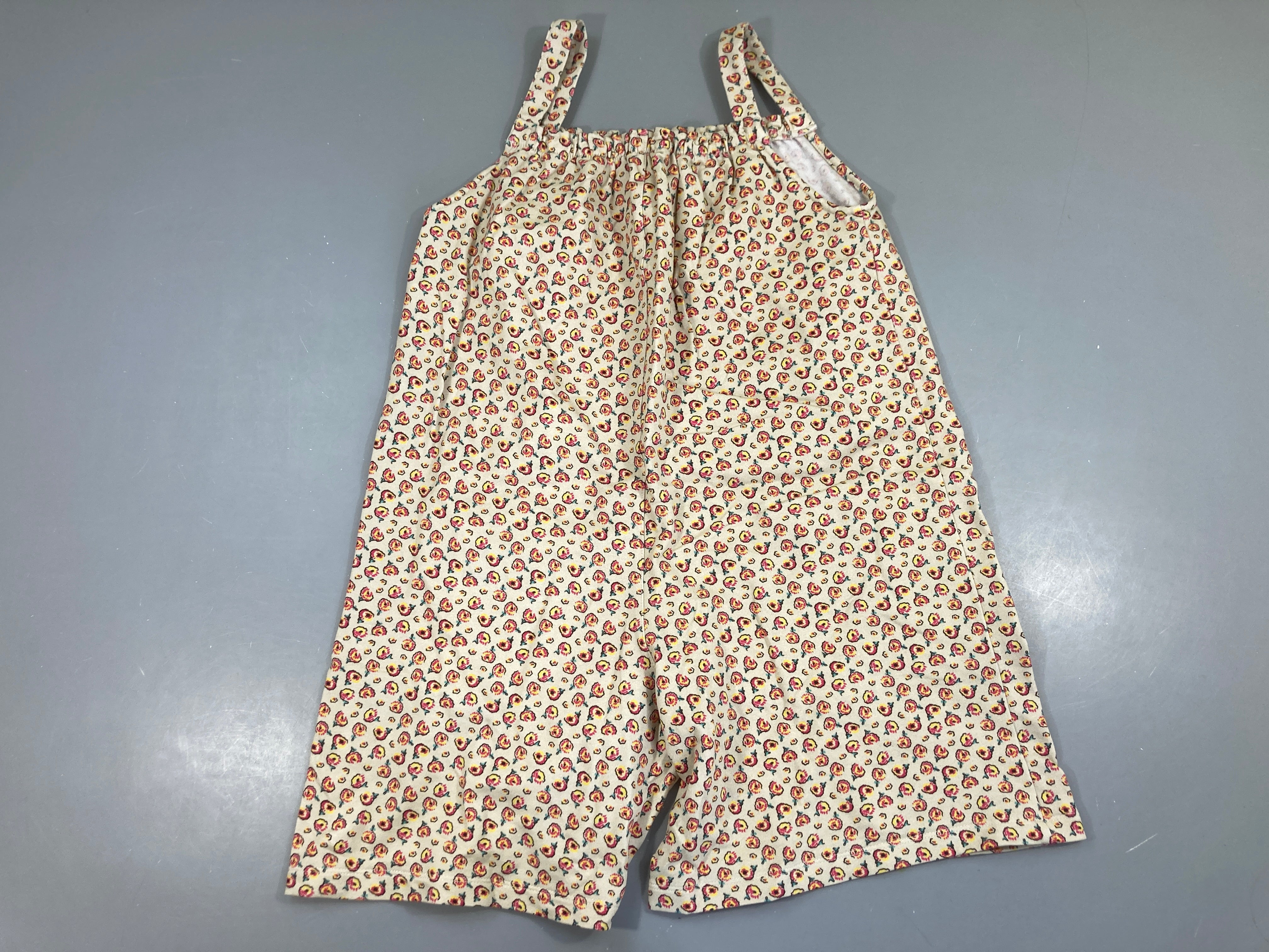 Combishort Large beige poche fleurs