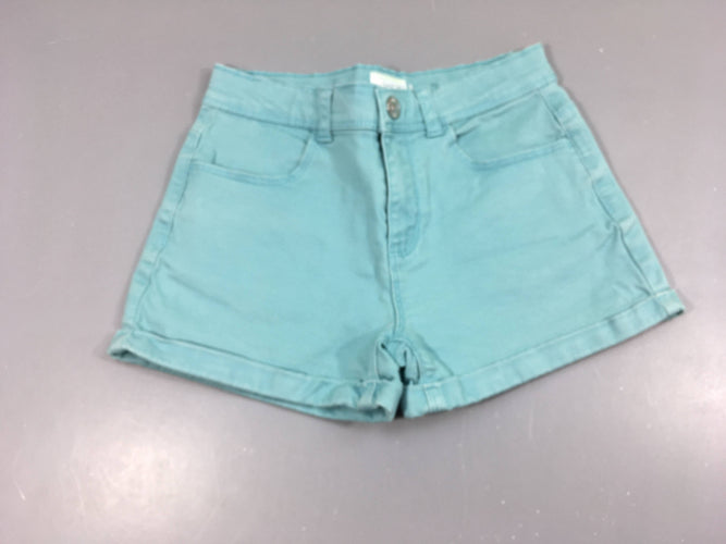 Short toile turquoise, moins cher chez Petit Kiwi