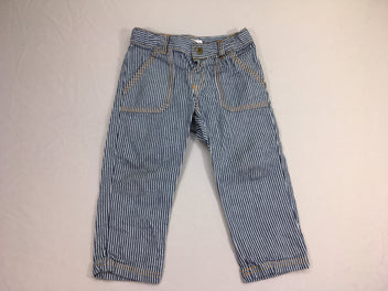 Pantalon rayé blanc/bleu foncé