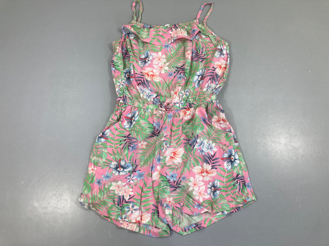 Combishort rose feuillafe fleuri, moins cher chez Petit Kiwi