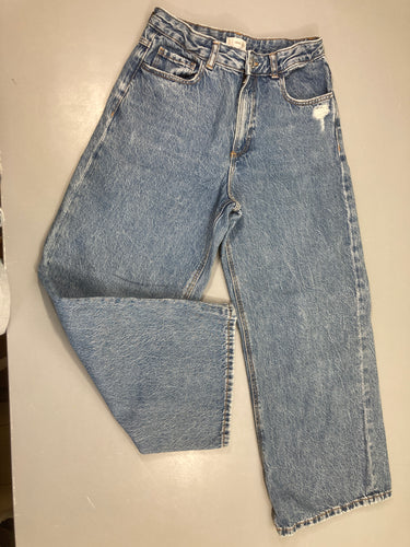Jeans Wide Leg effet effiloché taille élastique, moins cher chez Petit Kiwi
