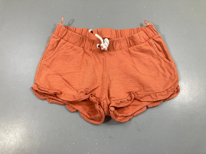 Short jersey orangé flammé froufrou bas, moins cher chez Petit Kiwi