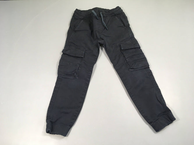 Pantalon cargo bleu foncé taille et chevilles élastiques, moins cher chez Petit Kiwi