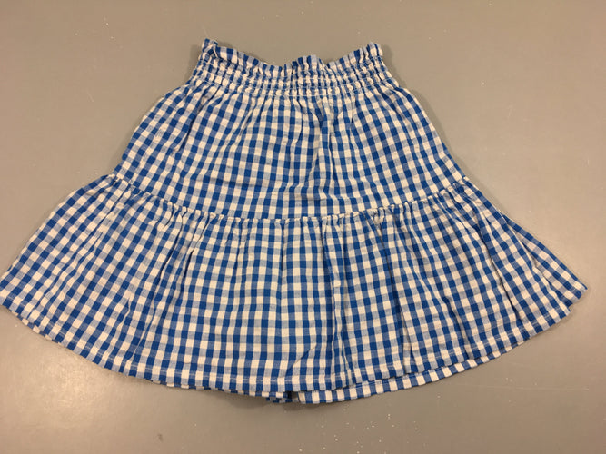Jupe légère à carreaux blanc/bleu, moins cher chez Petit Kiwi