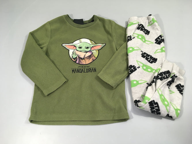 Pyjama 2 pcs polar kaki Star Wars, légèrement bouloché, moins cher chez Petit Kiwi