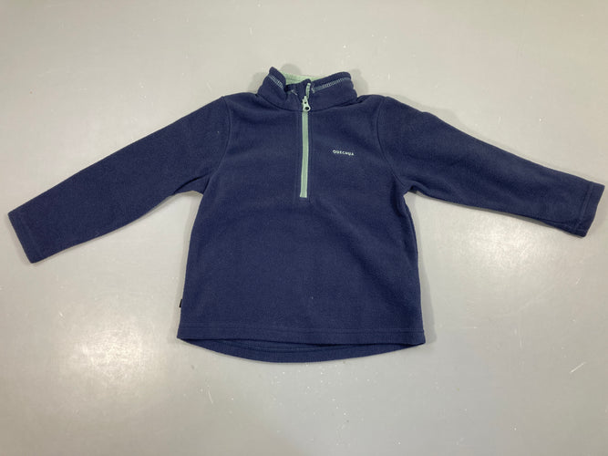 Polar zippé bleu foncé, moins cher chez Petit Kiwi