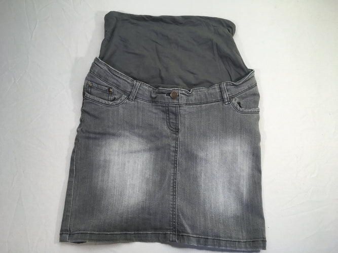 Jupe jean gris, moins cher chez Petit Kiwi
