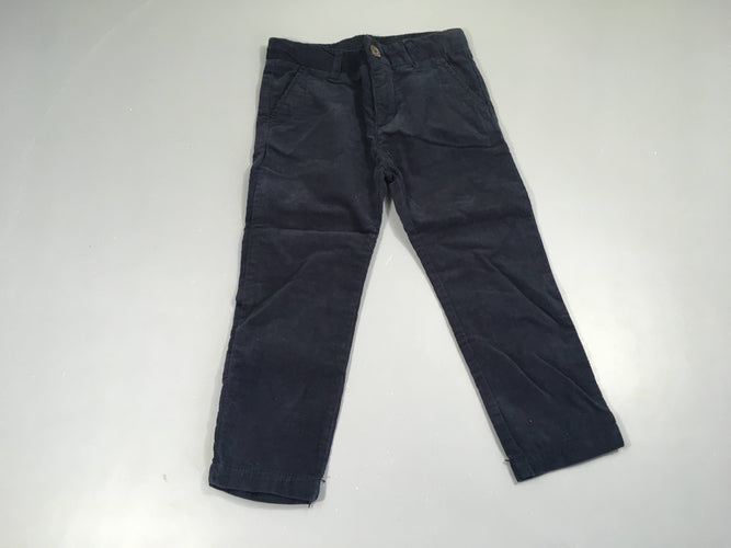 Pantalon velours bleu foncé, moins cher chez Petit Kiwi