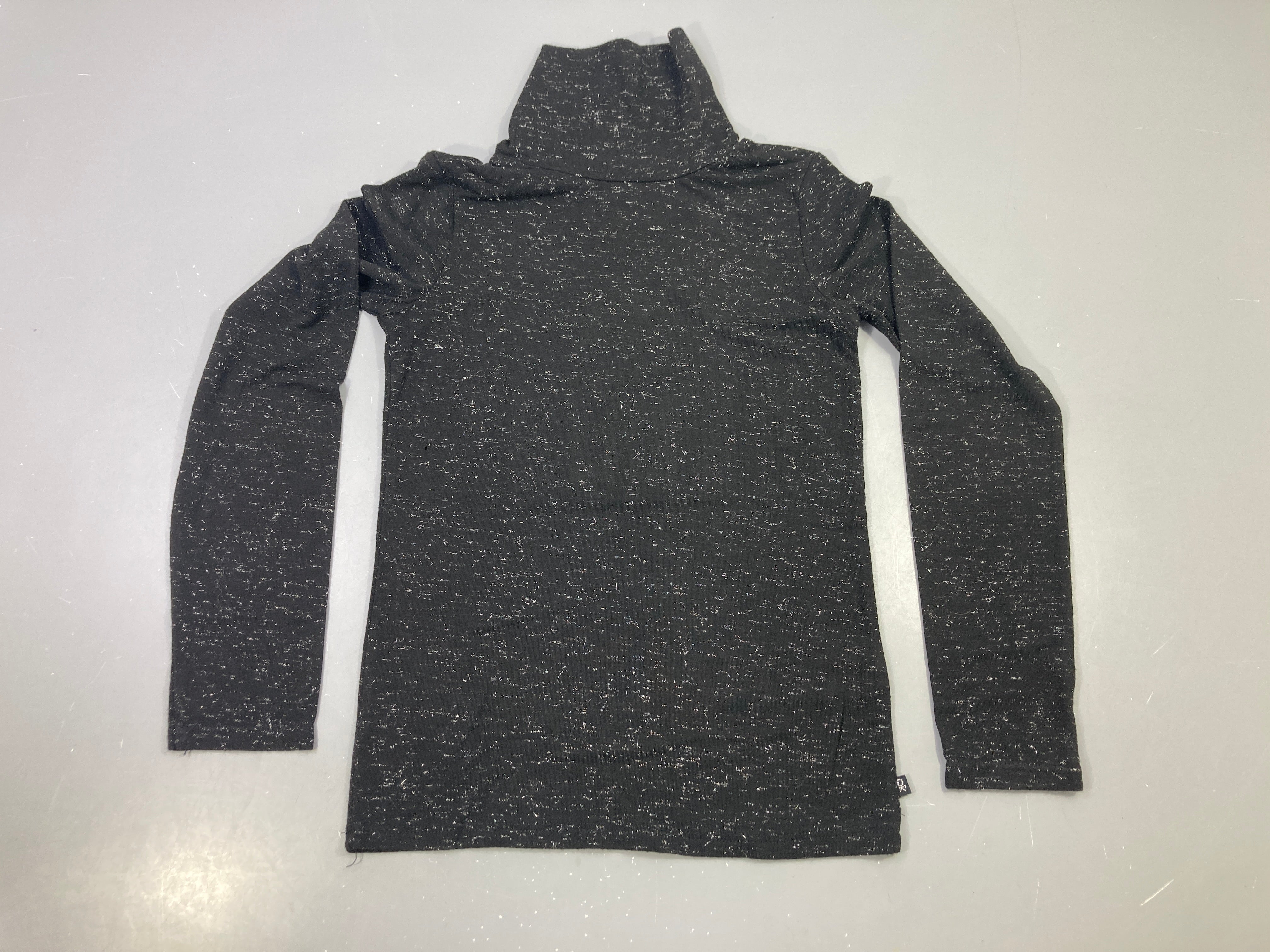 T-shirt m.l col roulé gris foncé irisé