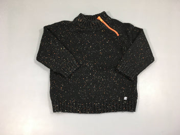 Pull col montant noir chiné, 10% laine