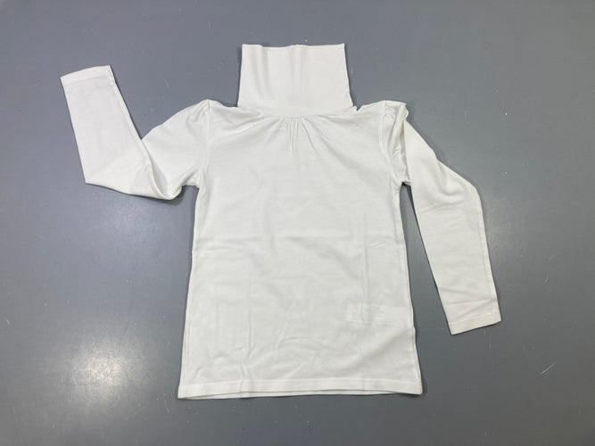 T-shirt m.l col roulé blanc épaules bouffantes, moins cher chez Petit Kiwi
