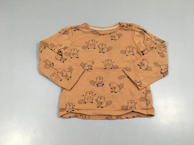 T-shirt m.l brun castors, moins cher chez Petit Kiwi