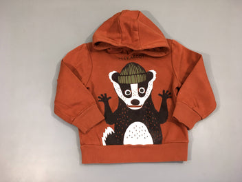 Sweat à capuche brique brique animal
