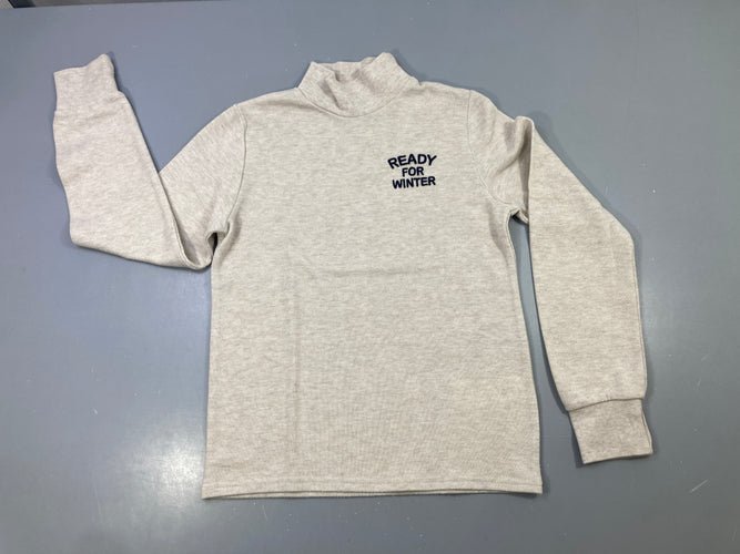 T-shirt m.l col montant mailles écru brodé Ready For Winter, moins cher chez Petit Kiwi