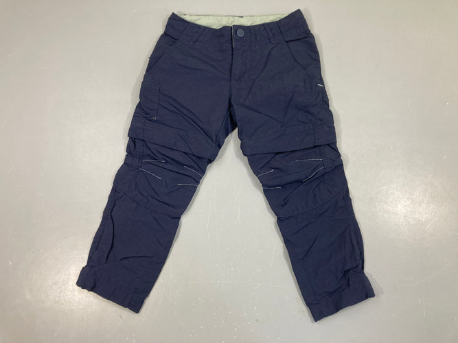 Pantalon de randonnées bleu foncé modulables en short, moins cher chez Petit Kiwi