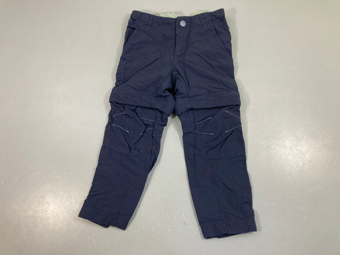 Pantalon de randonnées bleu-vert modulables en short, moins cher chez Petit Kiwi
