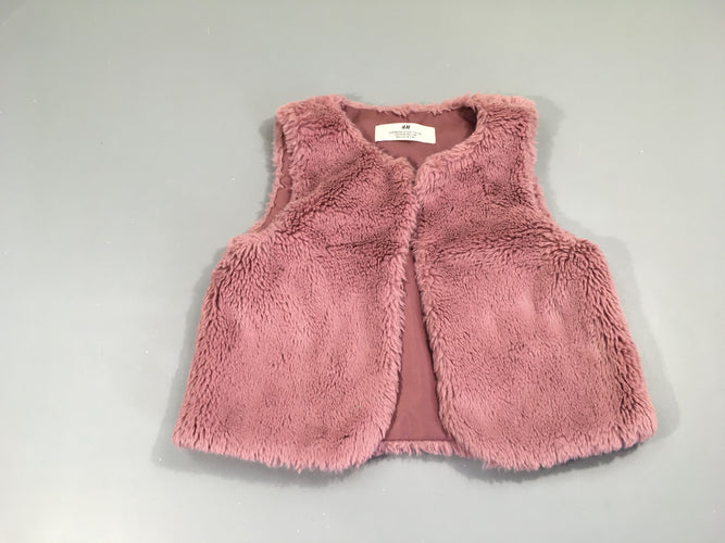 Gilet s.m peluche parme, moins cher chez Petit Kiwi