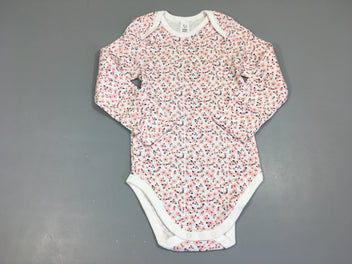 Body m.l blanc fleurs roses