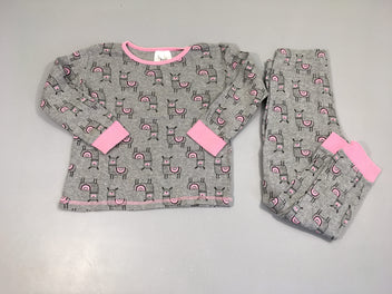 Pyjama 2pcs jersey gris lamas, taché