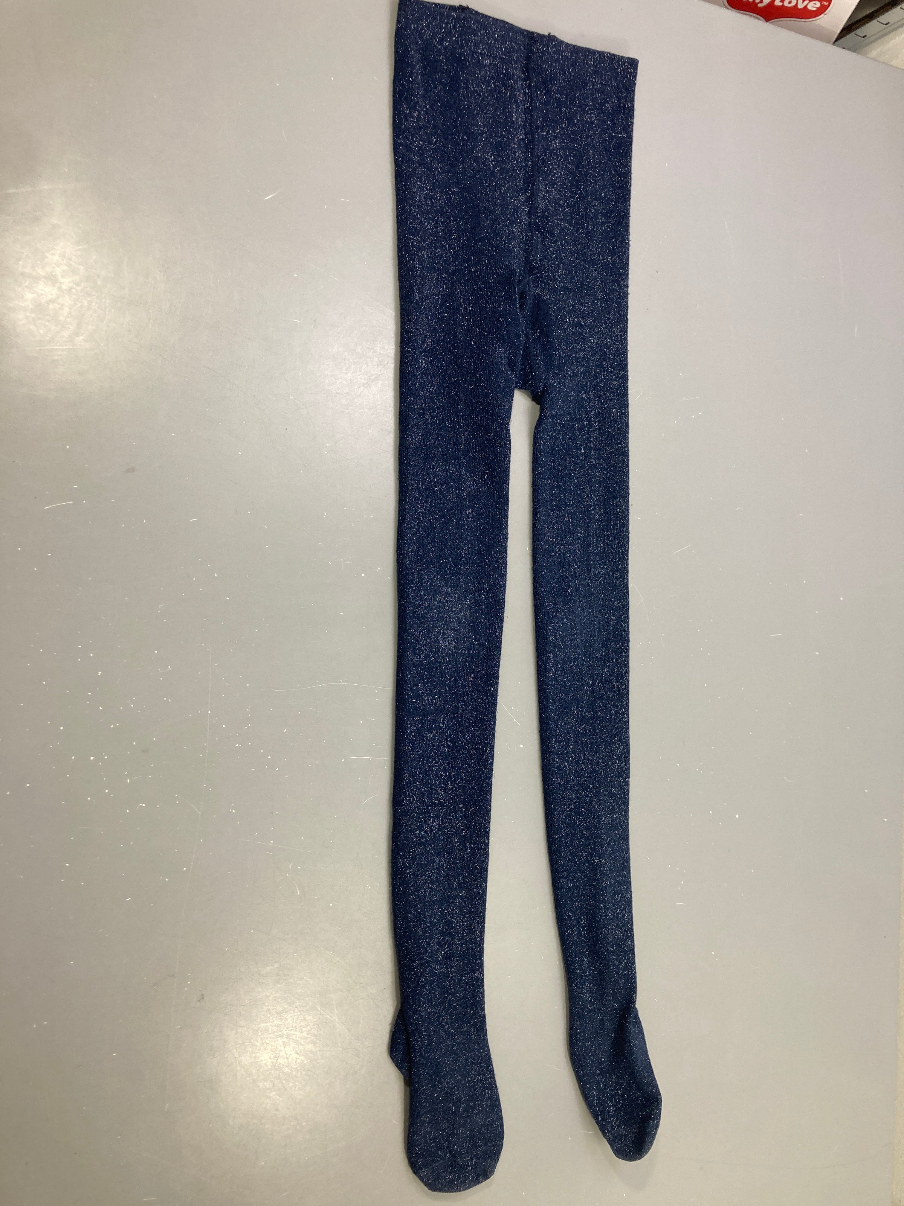 Collant pailleté bleu marine