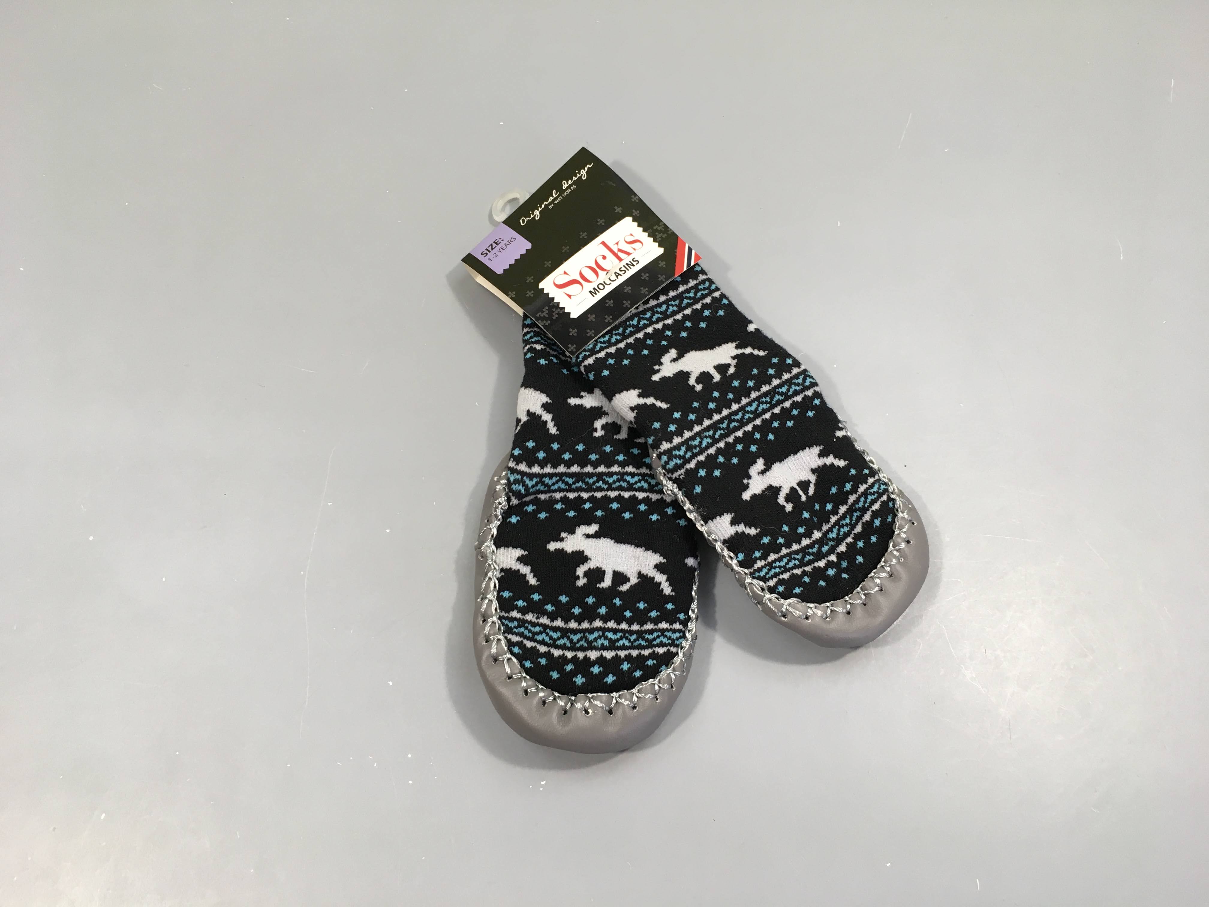 NEUF Chaussons chaussettes noir rennes