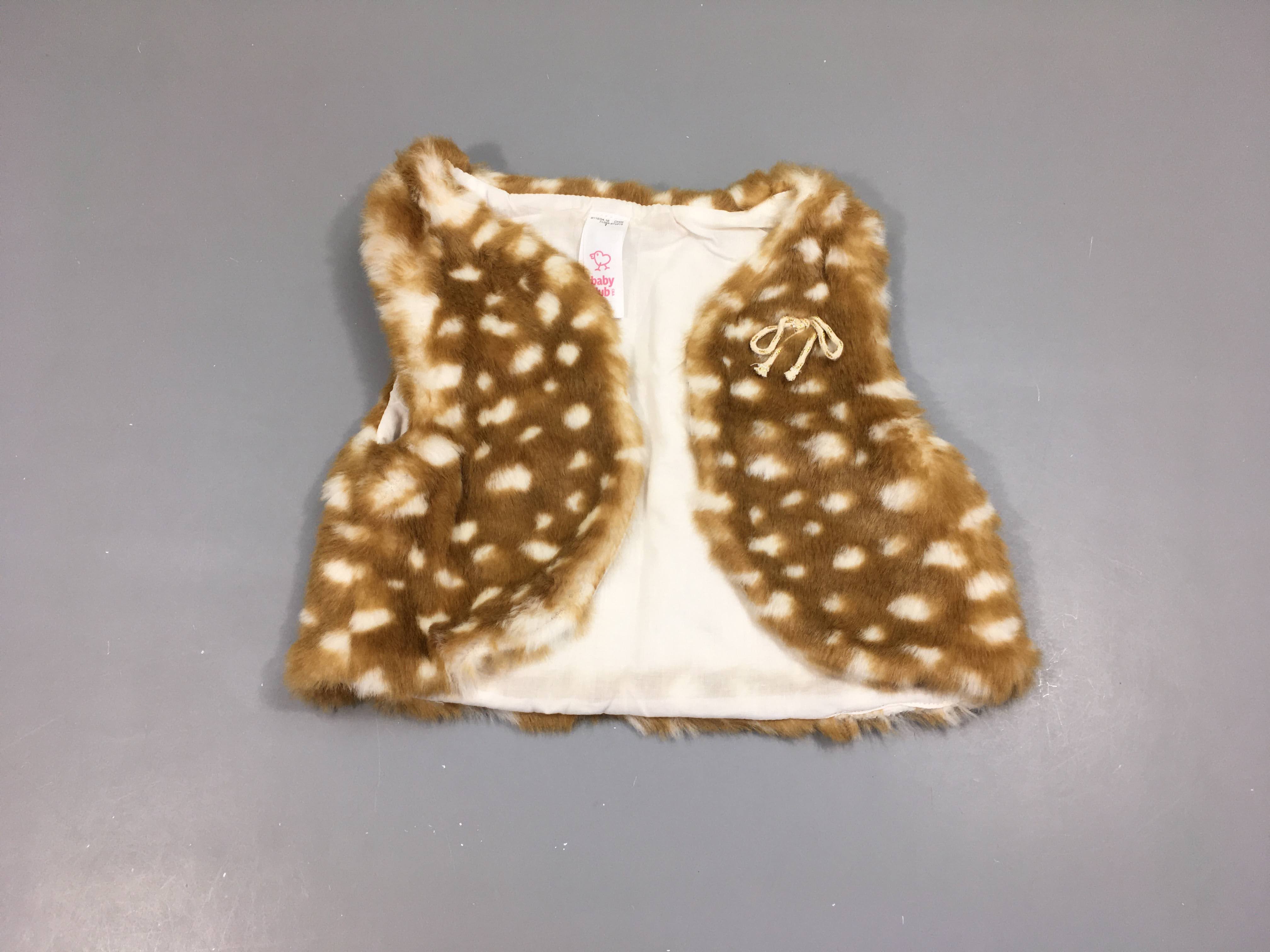 Gilet de berger velours brun pois