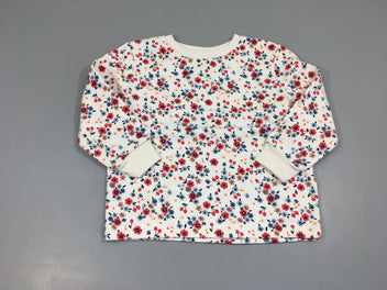 Sweat blanc fleurs