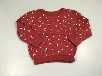 Sweat bordeaux fleurs