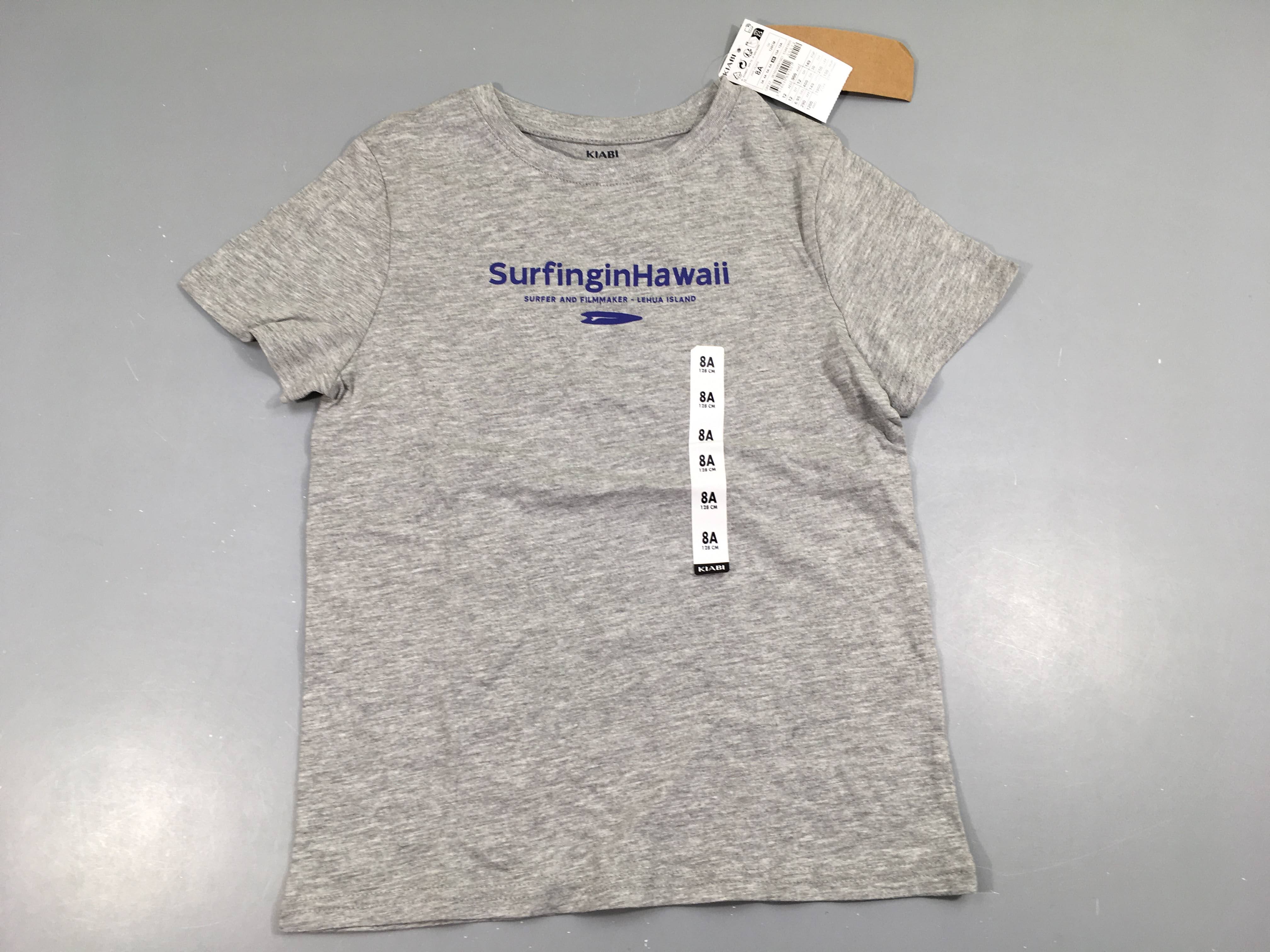 Neuf-T-shirt m.c gris chiné SurfinginHawaii