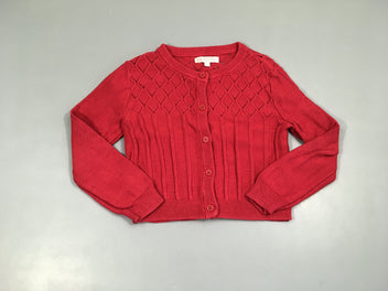 Gilet rose vif ajouré