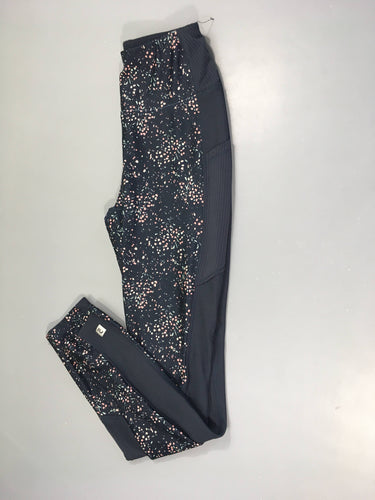 Legging de sport bleu motifs rose, moins cher chez Petit Kiwi