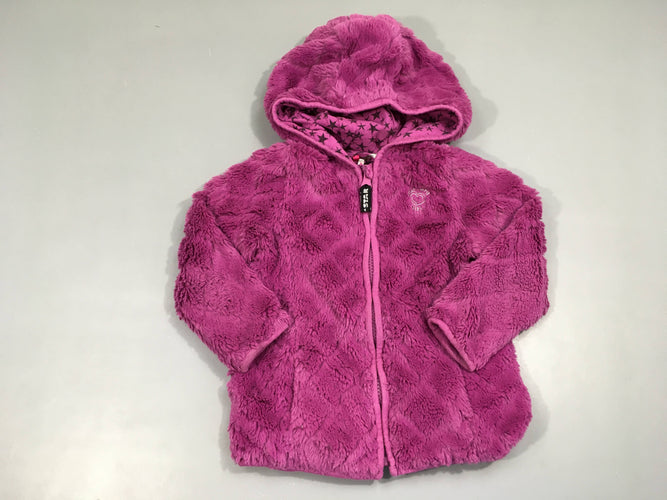 Gilet zippé velours mauve doublé jersey, moins cher chez Petit Kiwi